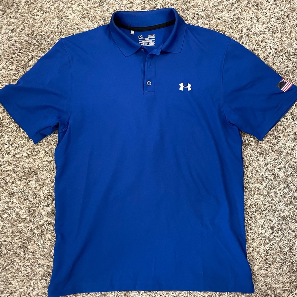 Under Armour Medium USA Royal Blue Polo